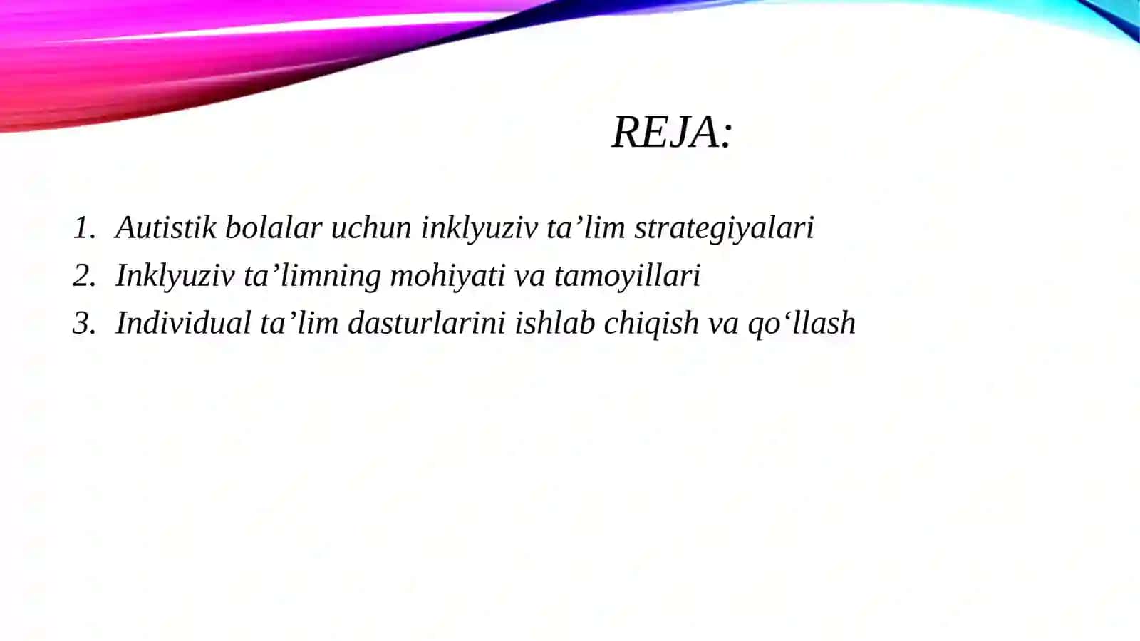 Autistik spektr buzilishlariga ega bolalar uchun inklyuziv ta’lim strategyalari va ularni amalga oshirish shart sharoitlari 2