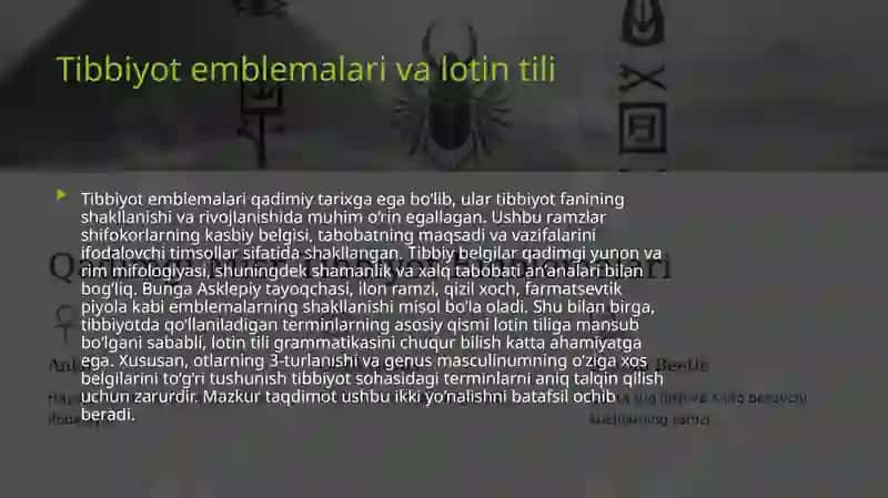 Lotin tili va tibbiy terminologiya asoslari 2