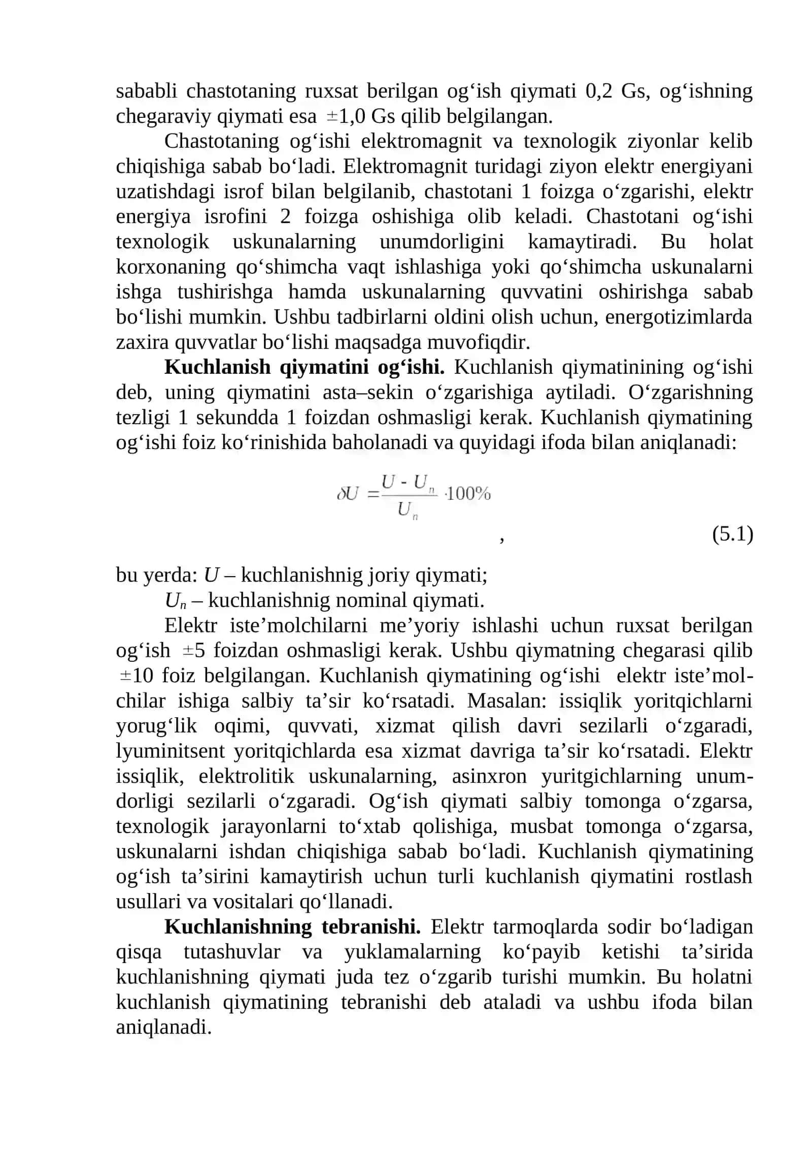 Elektr energiyasining asosiy sifat ko’rsatkichlari 2