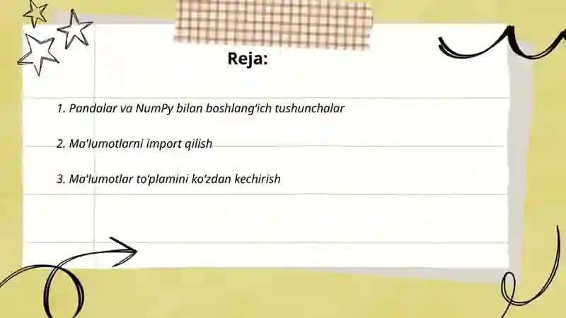 Pandalar va NumPy bilan ma'lumotlarni tozalash va tahlil qilish 2