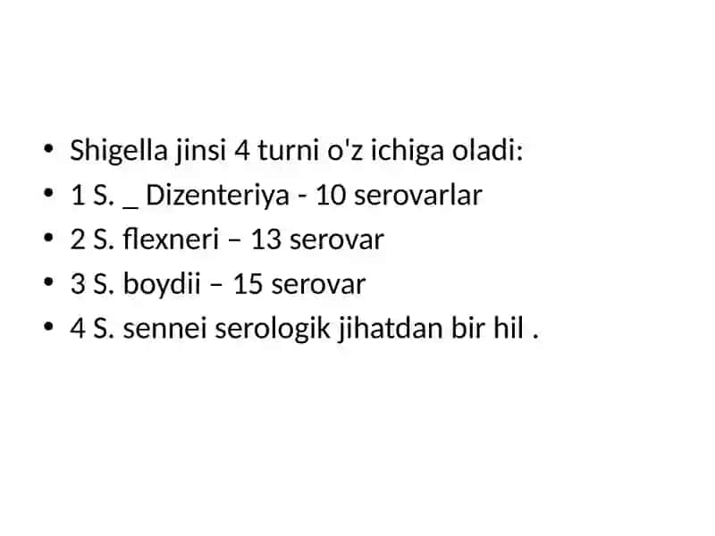 Shigella jinslari 2