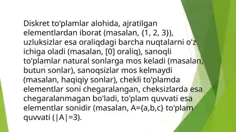 Diskret to'plamlar 2