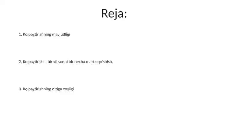 Ko'paytirishning mavjudligi va yagonaligi 2