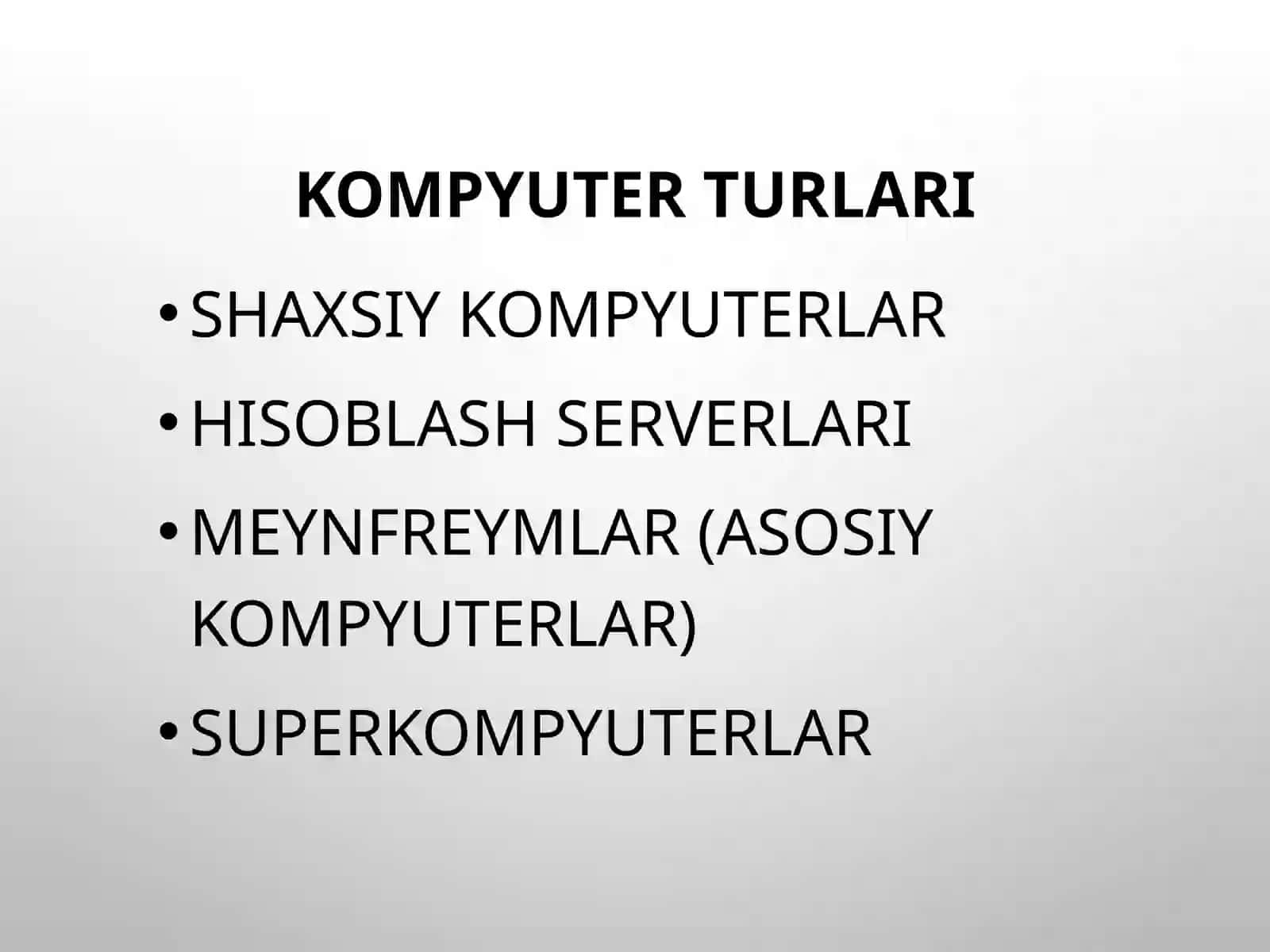Zamonaviy kompyuterlar 2