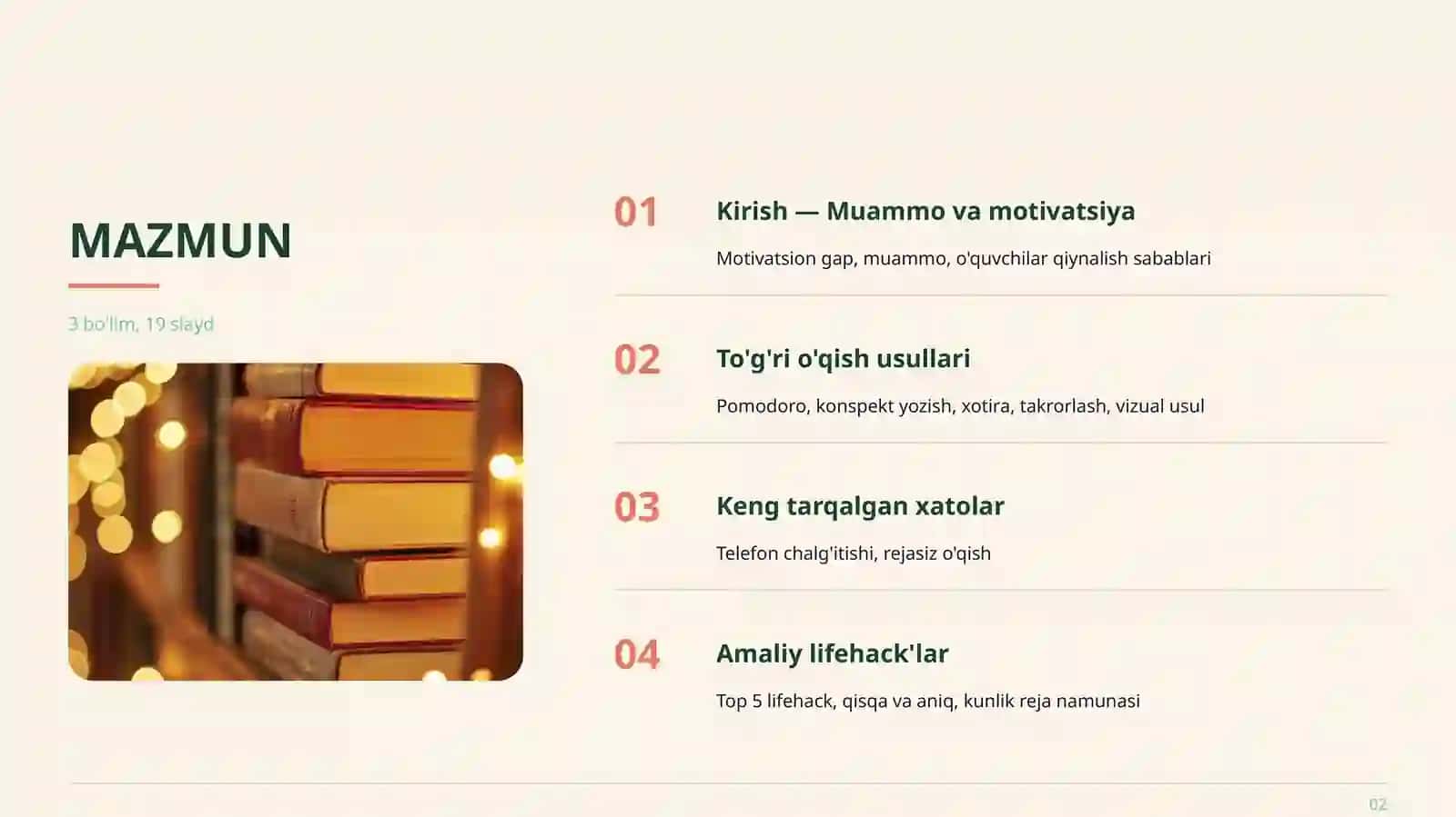 “Tez o‘qish sirlari (imtihon uchun lifehack + reja bilan)” 2