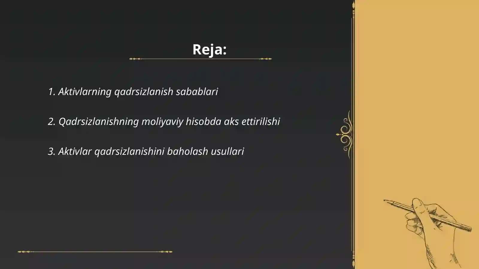 Aktivlarning qadrsizlanishi 2