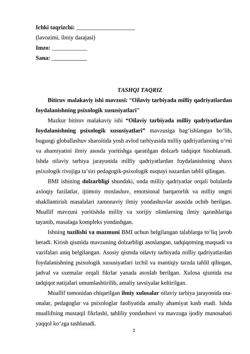 Oilaviy tarbiyada milliy qadriyatdan foydalanishning psixologik xususiyatlari 2
