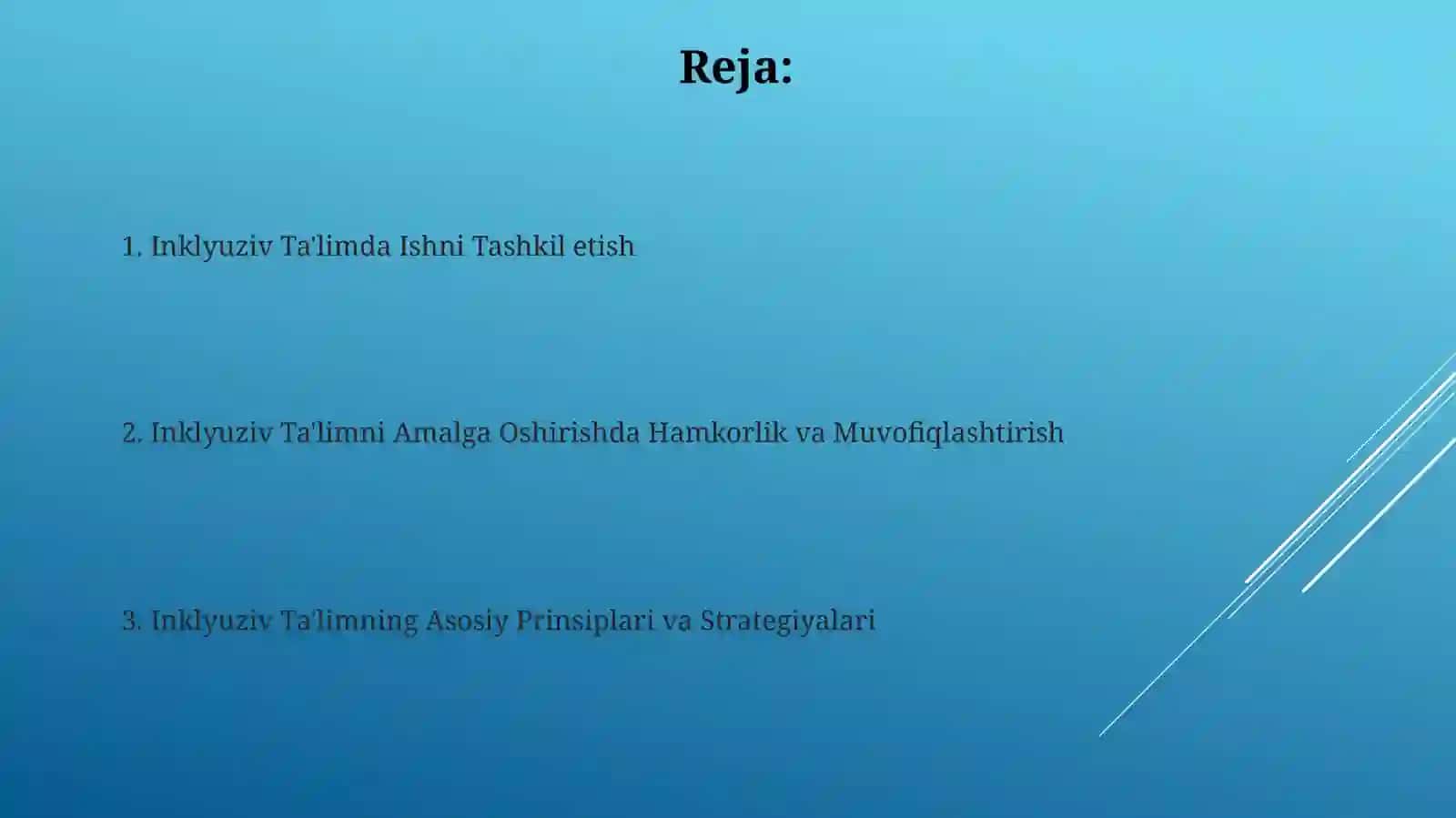Inklyuziv taʼlim boʻyicha ishni tashkillashtirish 2