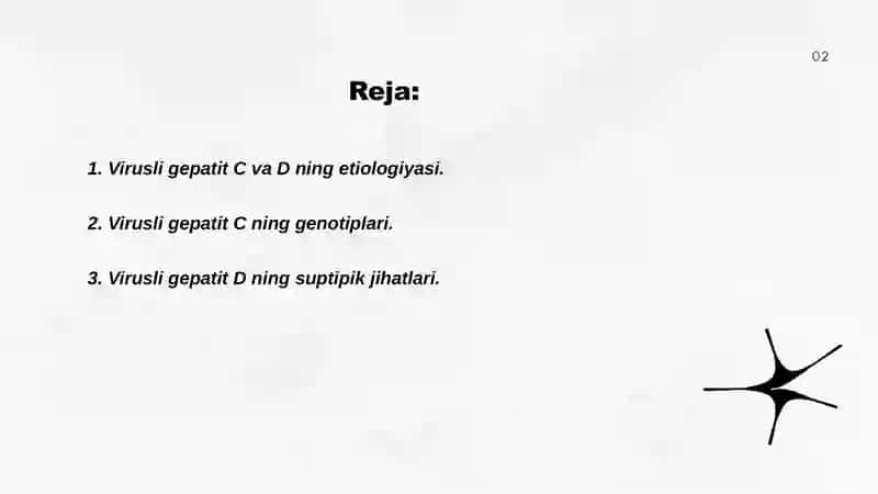 Virusli gepatit C va D etiologiyasi, epidemiologiyasi, laborator tekshiruvlar, klinikasi, davolash 2