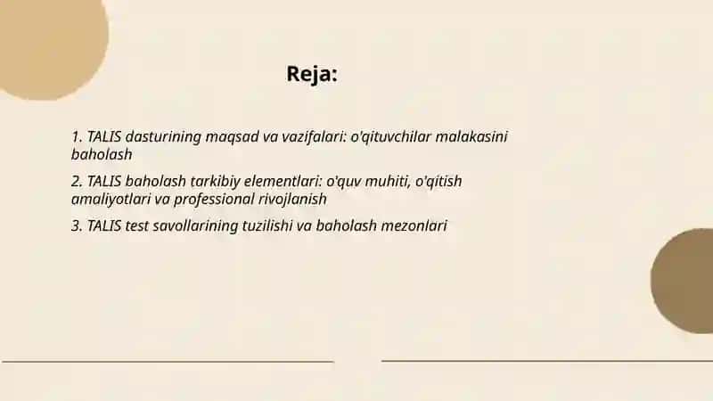 TALIS xalqaro baholash dasturi 2