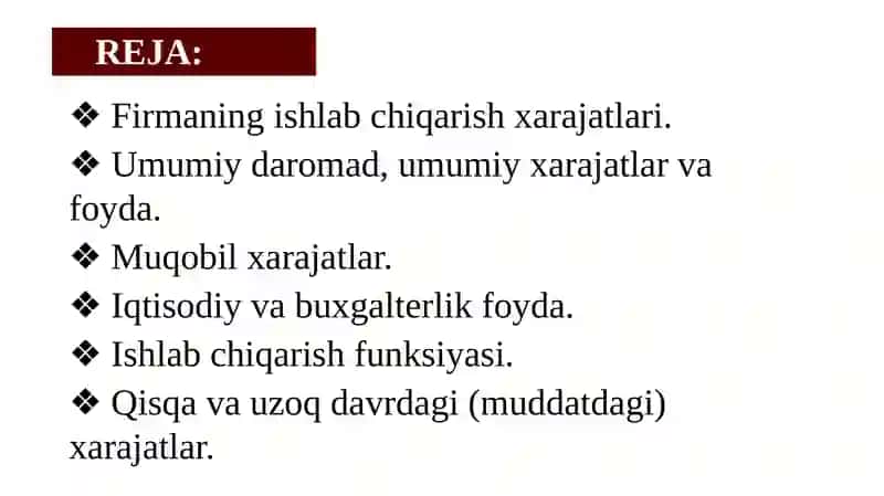 ISHLAB CHIQARISH XARAJATLARI 2