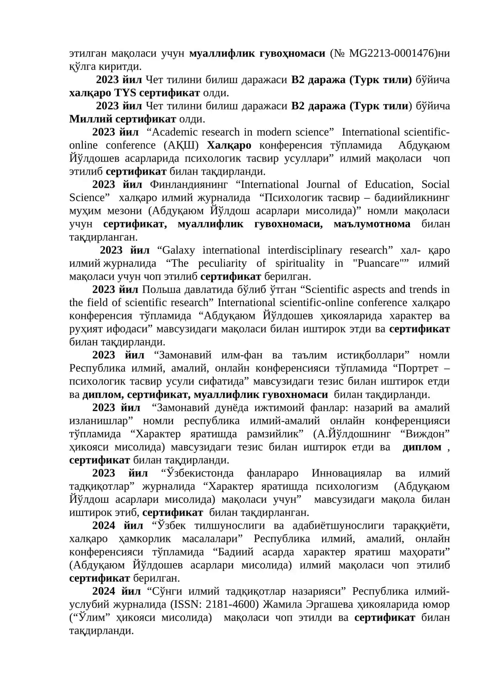 Zulfia nomidagi Davlat mukofotiga nomzod 2