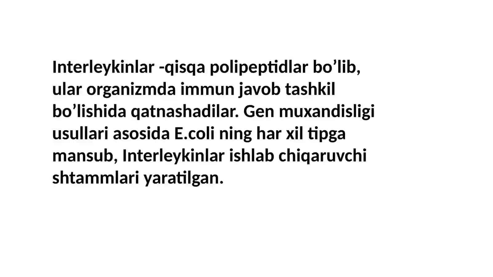 Gen muhandisligi yordamida noyob oqsil sentizlash 2