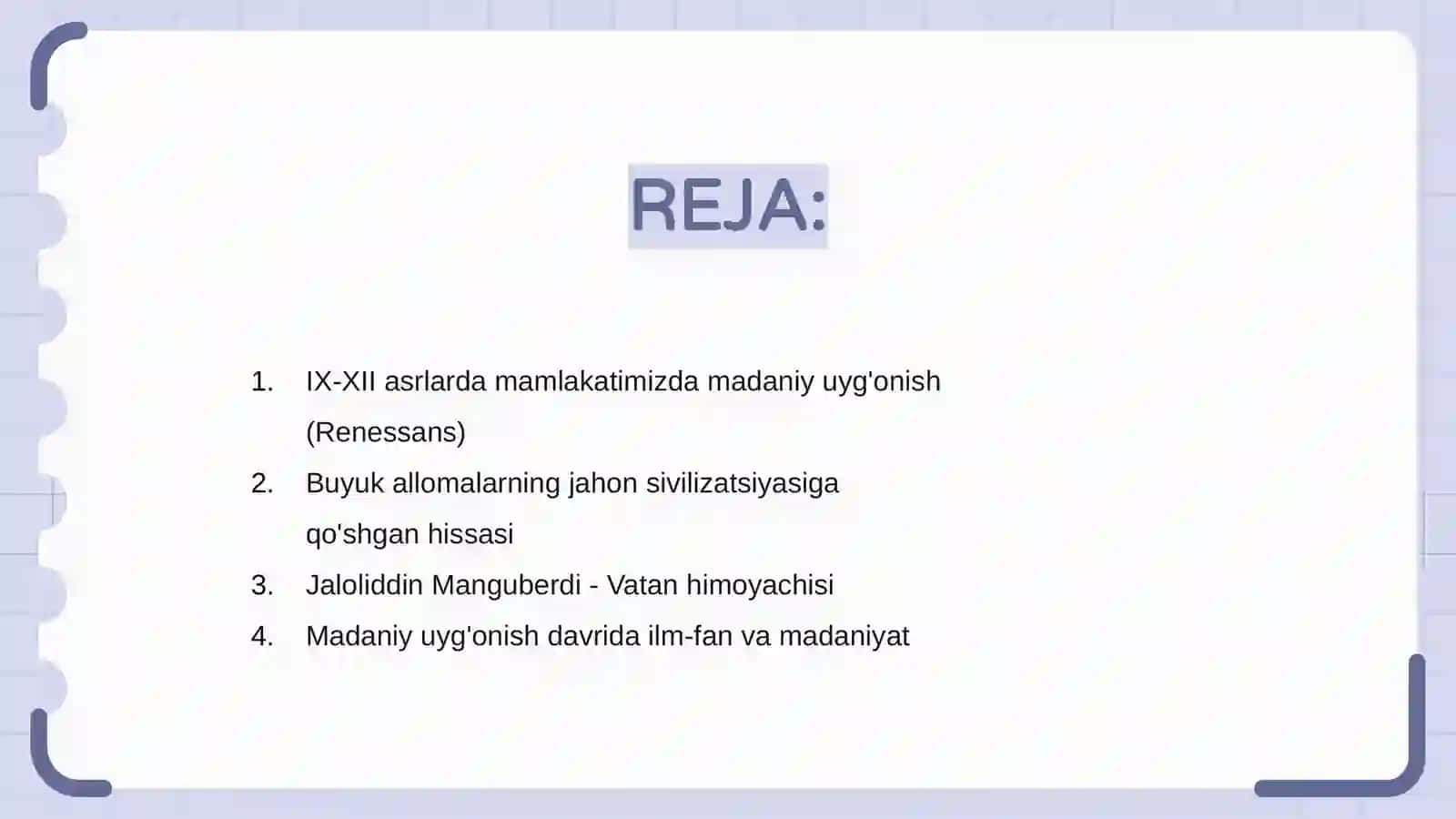 IX-XII asrlarda mamlakatimizda madaniy uyg'onish (Renessans) 2