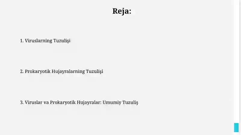 Viruslar. Pro-eukariot hujayralar. Ularning oziga xos umumiy tuzilishi va farglari. 2