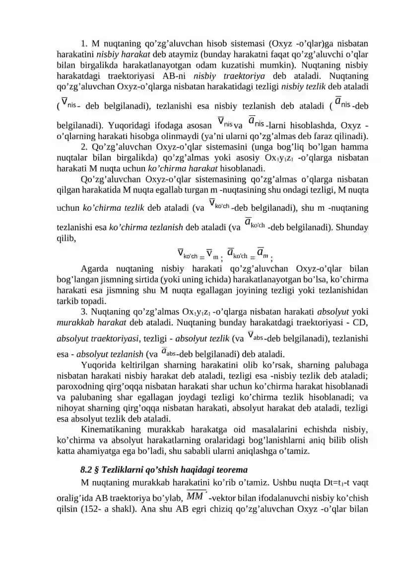 Moddiy nuqta va qattiq jismning murakkab harakatlari 2