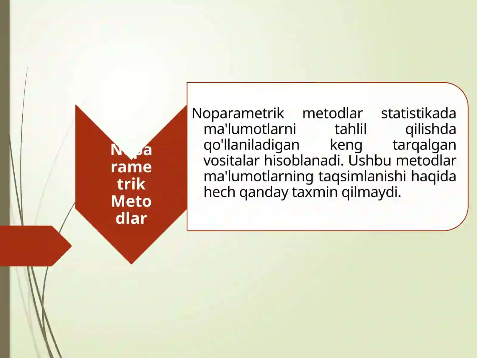 NOPARAMETRİK METODLAR  HAQIDA 2