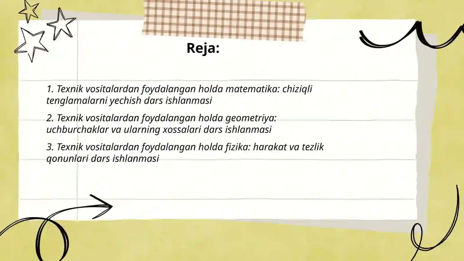 Texnik vositalardan foydalangan holda matematika: chiziqli tenglamalarni yechish dars ishlanmasi 2