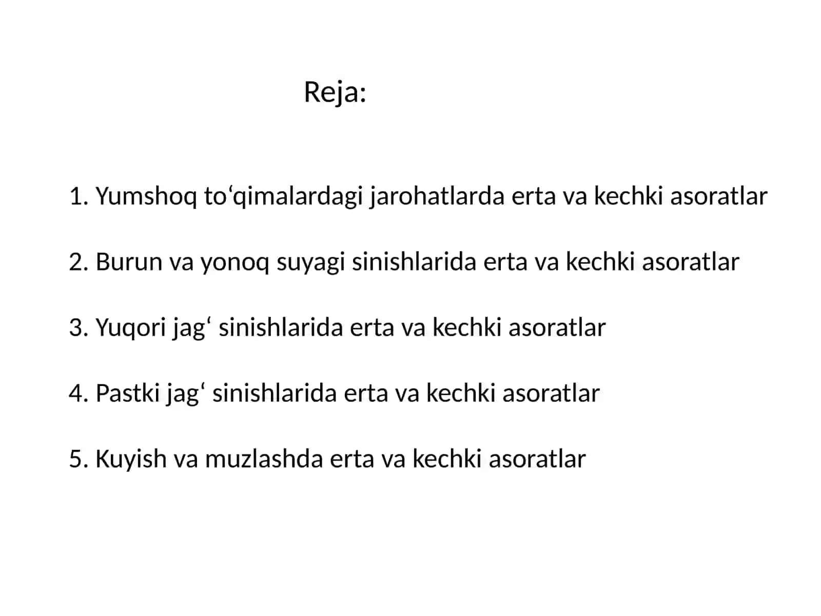 Yumshoq to‘qimalardagi jarohatlarda erta va kechki asoratlar 2