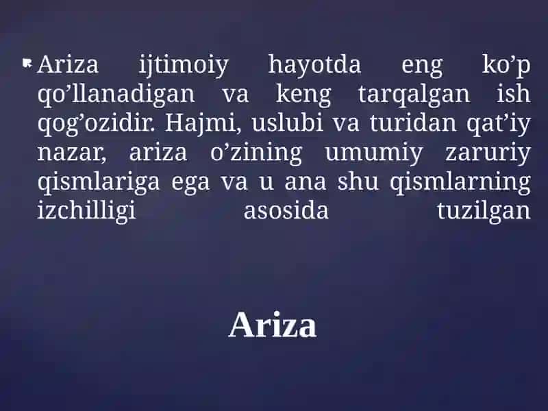 Ariza-javobda qat'iy nazar 2