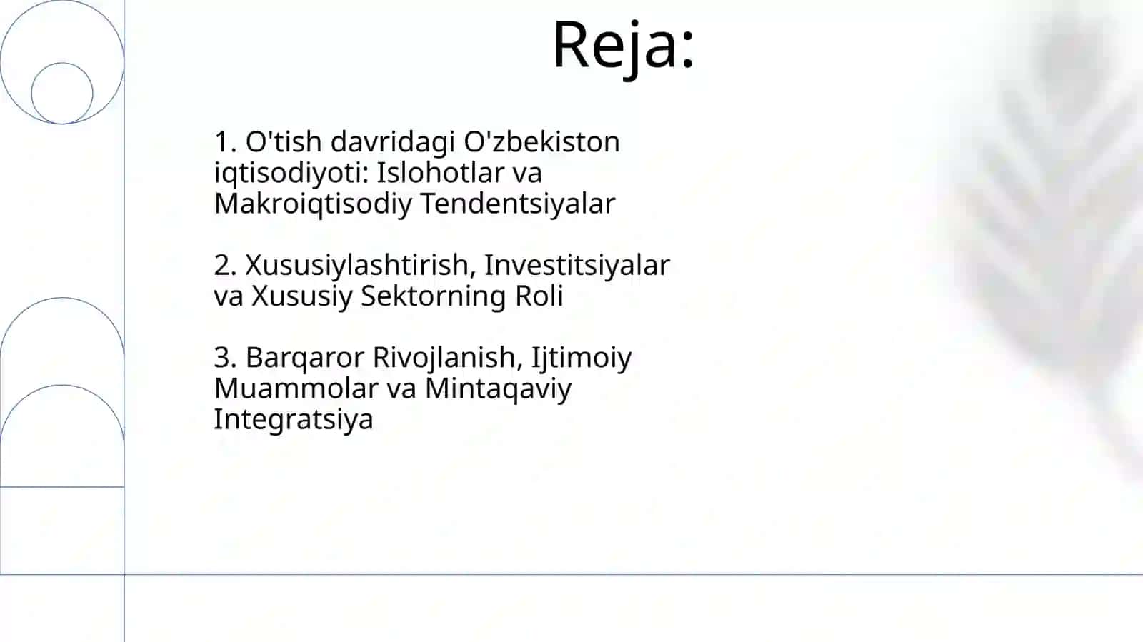 O'tish davridagi O'zbekiston iqtisodiyoti: Islohotlar va Makroiqtisodiy Tendentsiyalar 2