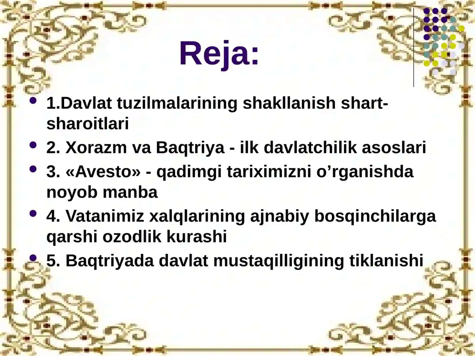 O'zbekdavlatchiligining tarixiy bosqichlari 2