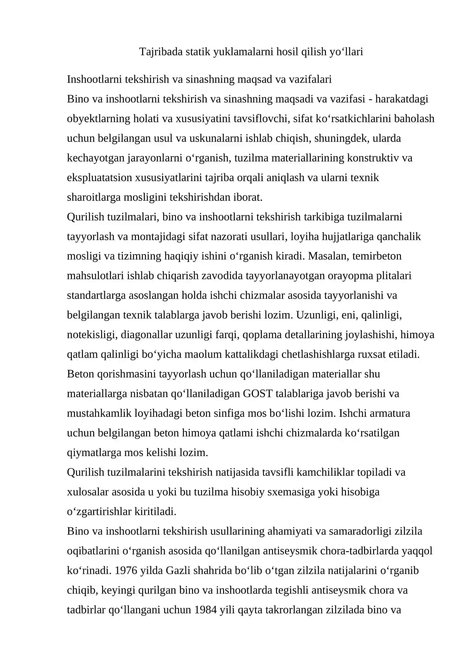 Inshootlarni Naturaviy Sinash Yo'li Bilan Dinamik Xarakteristikasini Aniqlash 2