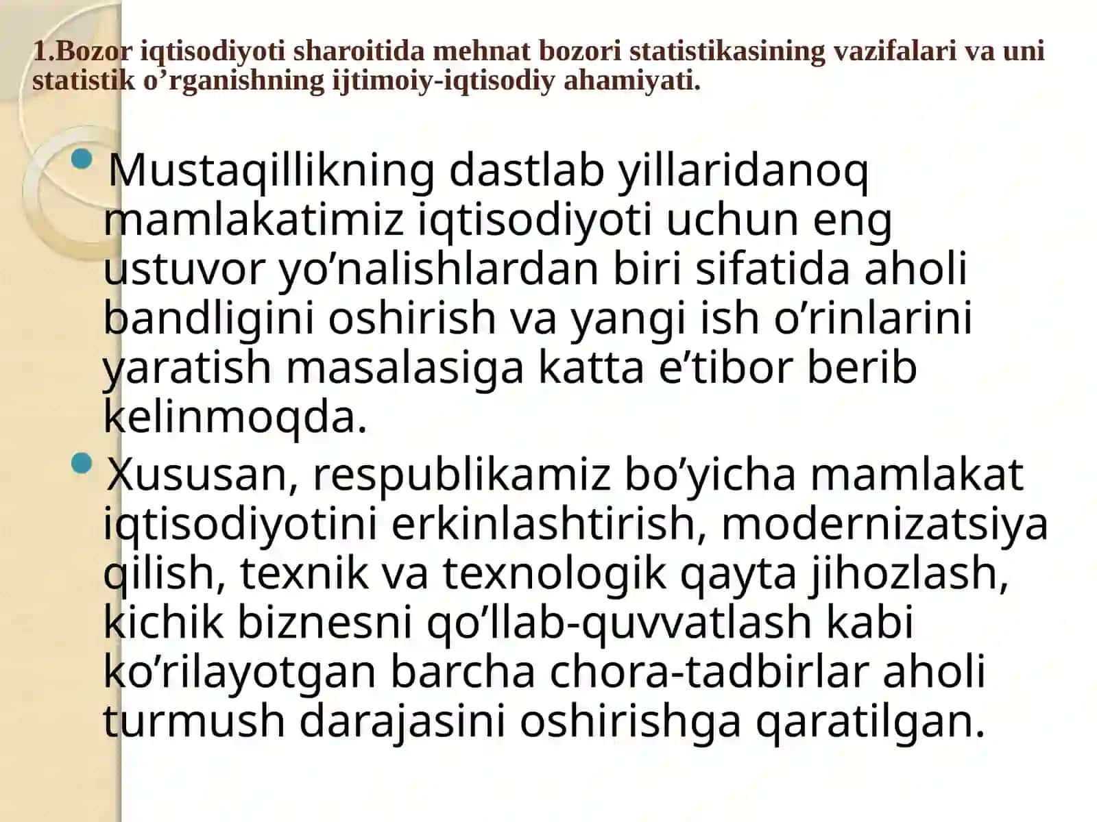 Mehnat bozori statistikasi 2