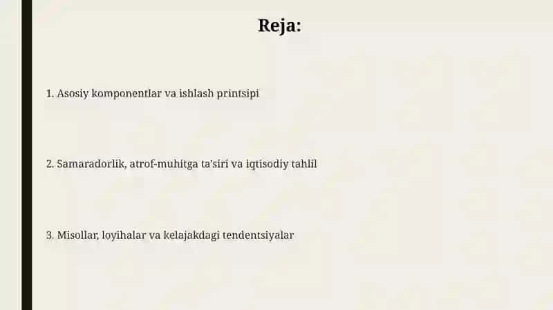 Quyosh issiqlik minorasining tuzilishi va ishlash mexanizmi 2