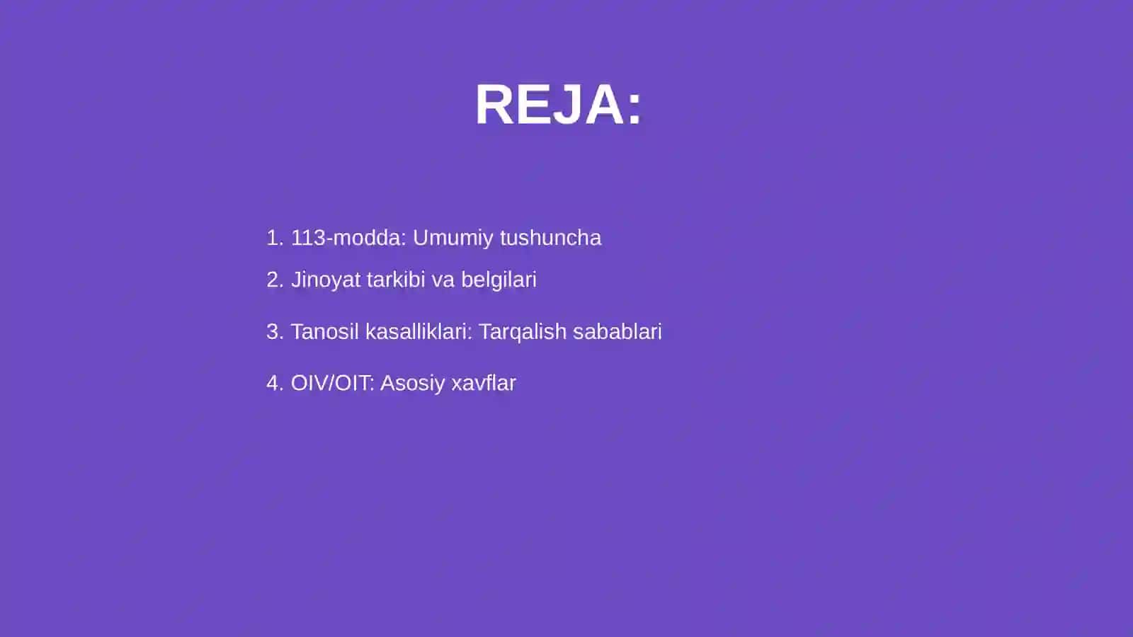 Jinoyat Kodeksi 113- modda: Tanosil yoki OITni tarqatish 2