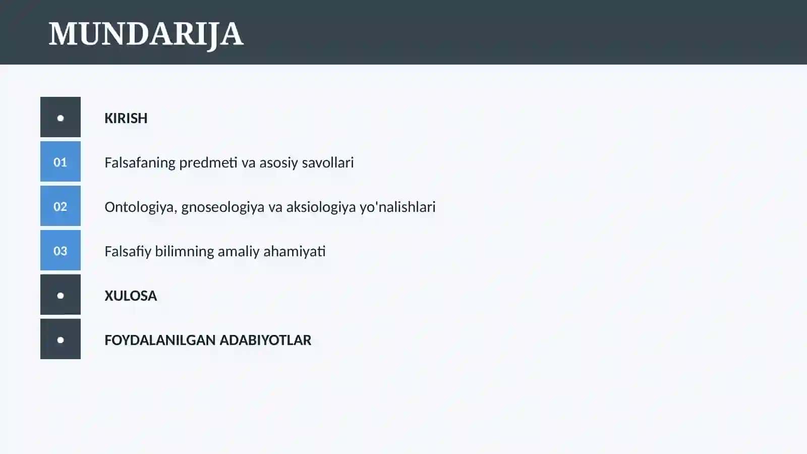 FALSAFA FANI PREDMETI VAZIFALARI VA ASOSIY YO’NALISHLARI 2