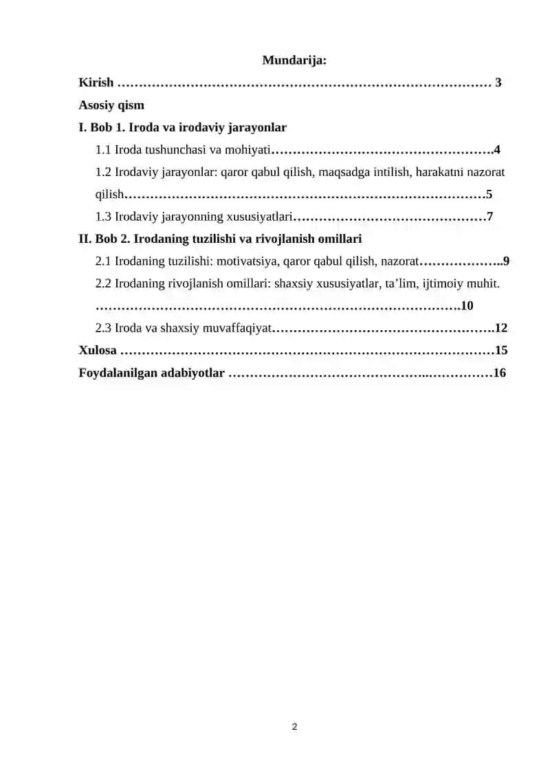 BIOLOGIYA YO’NALISHI REFERAT 2