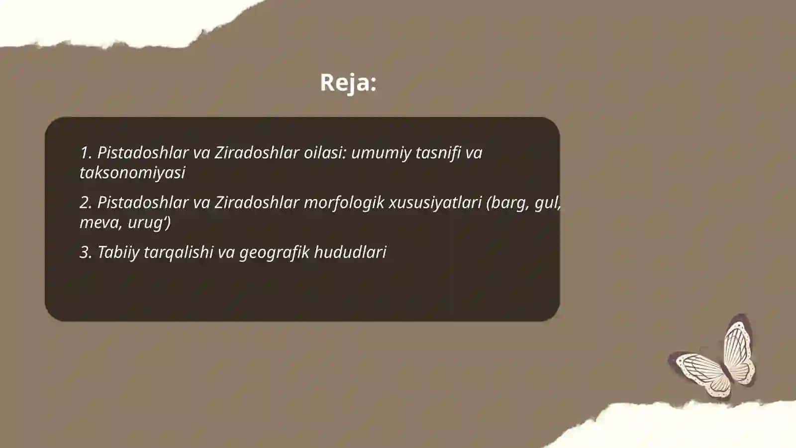 Pistadoshlar va Ziradoshlar oilasi 2