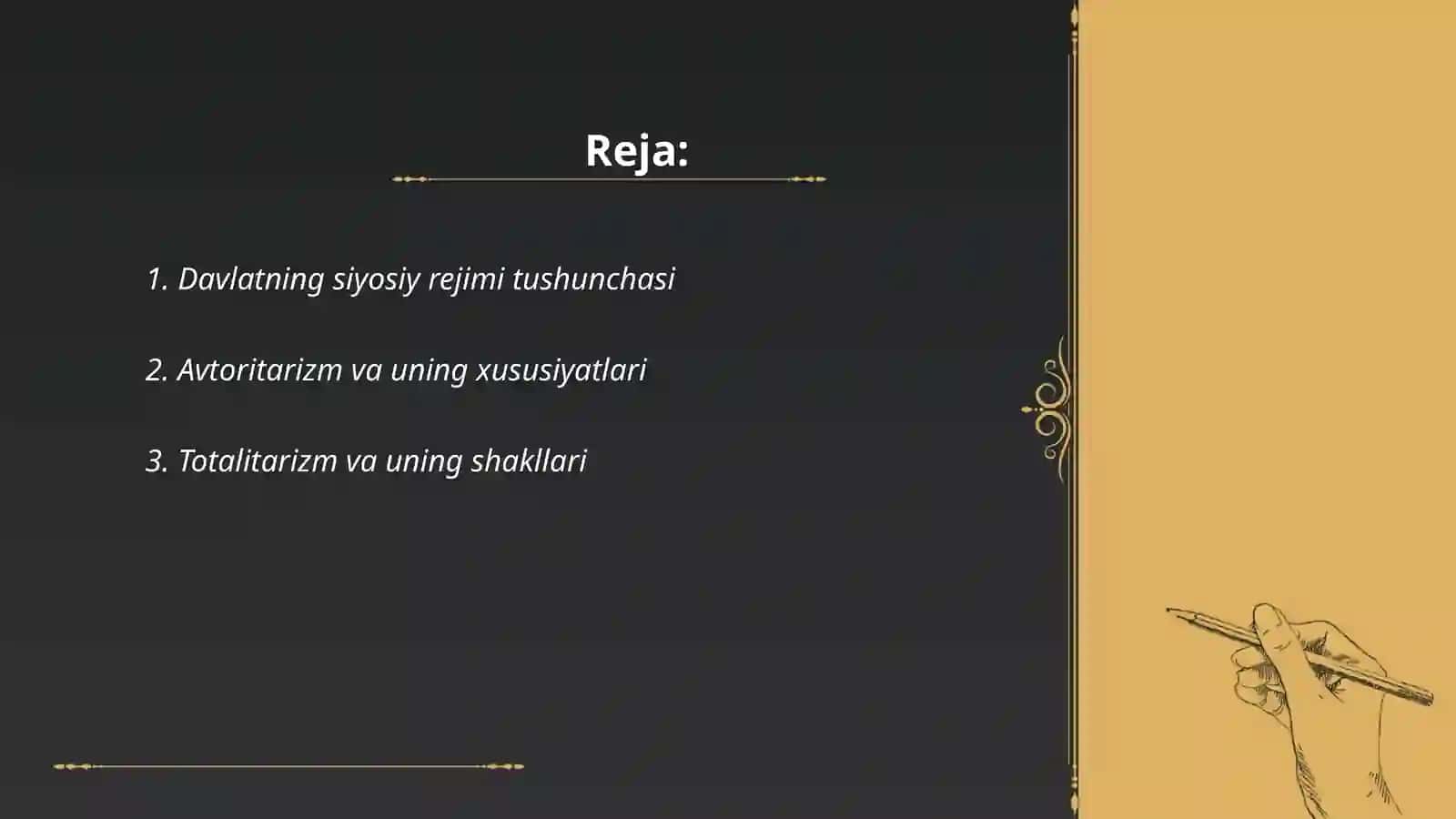 Davlatning siyosiy rejimiga va uning o'ziga xosligi 2