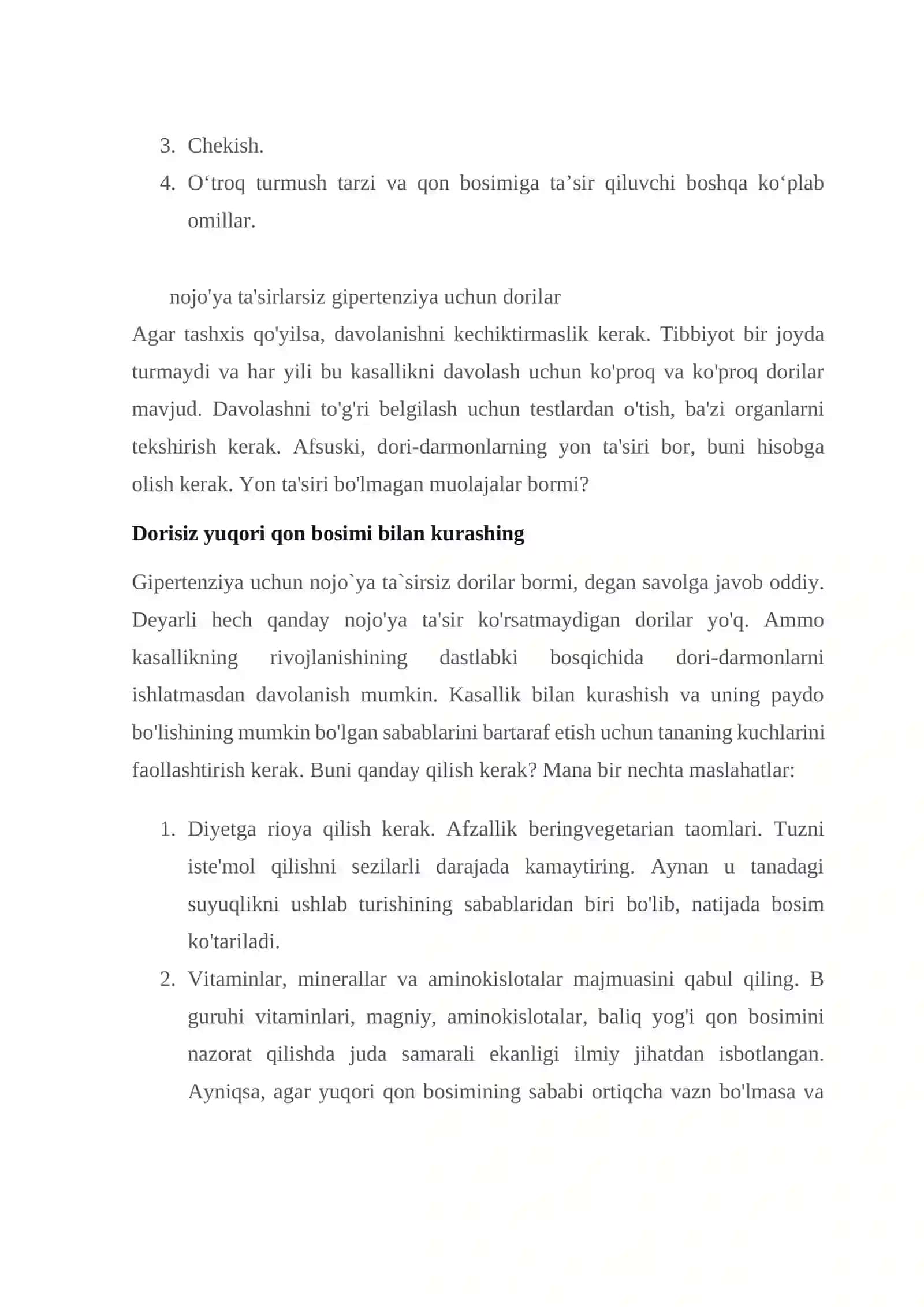 GIPERTONIYAGA QARSHI VOSITALAR 2