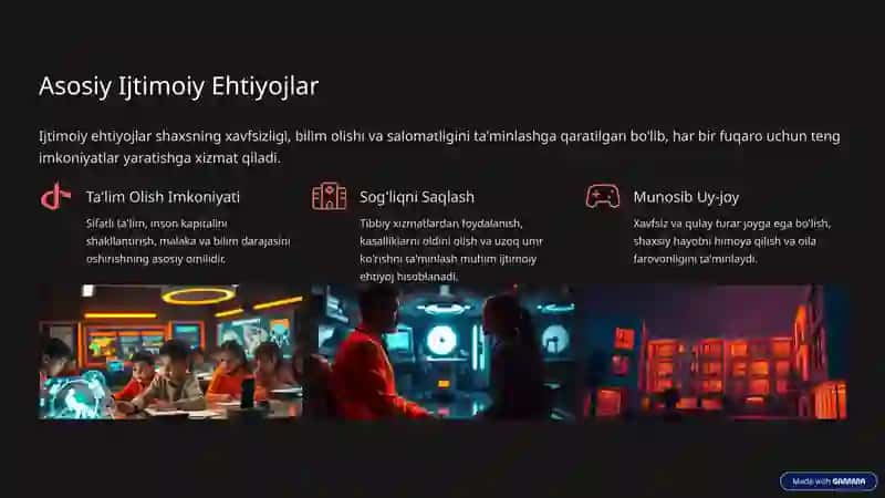 Ijtimoiy-Iqtisodiy Ehtiyojlar 2