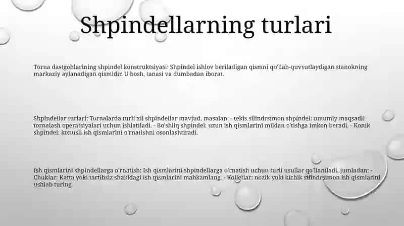 Tokarlik Rdb Dastgohlarining Shpindellarini Tuzilishi Va Turlari 2