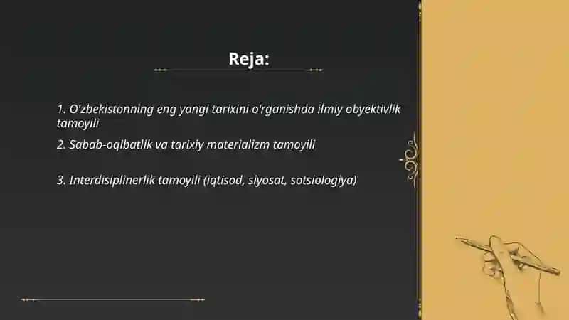 O'zbekistonning eng yangi tarixini òrganish funksiyalari va tamoyillari 2