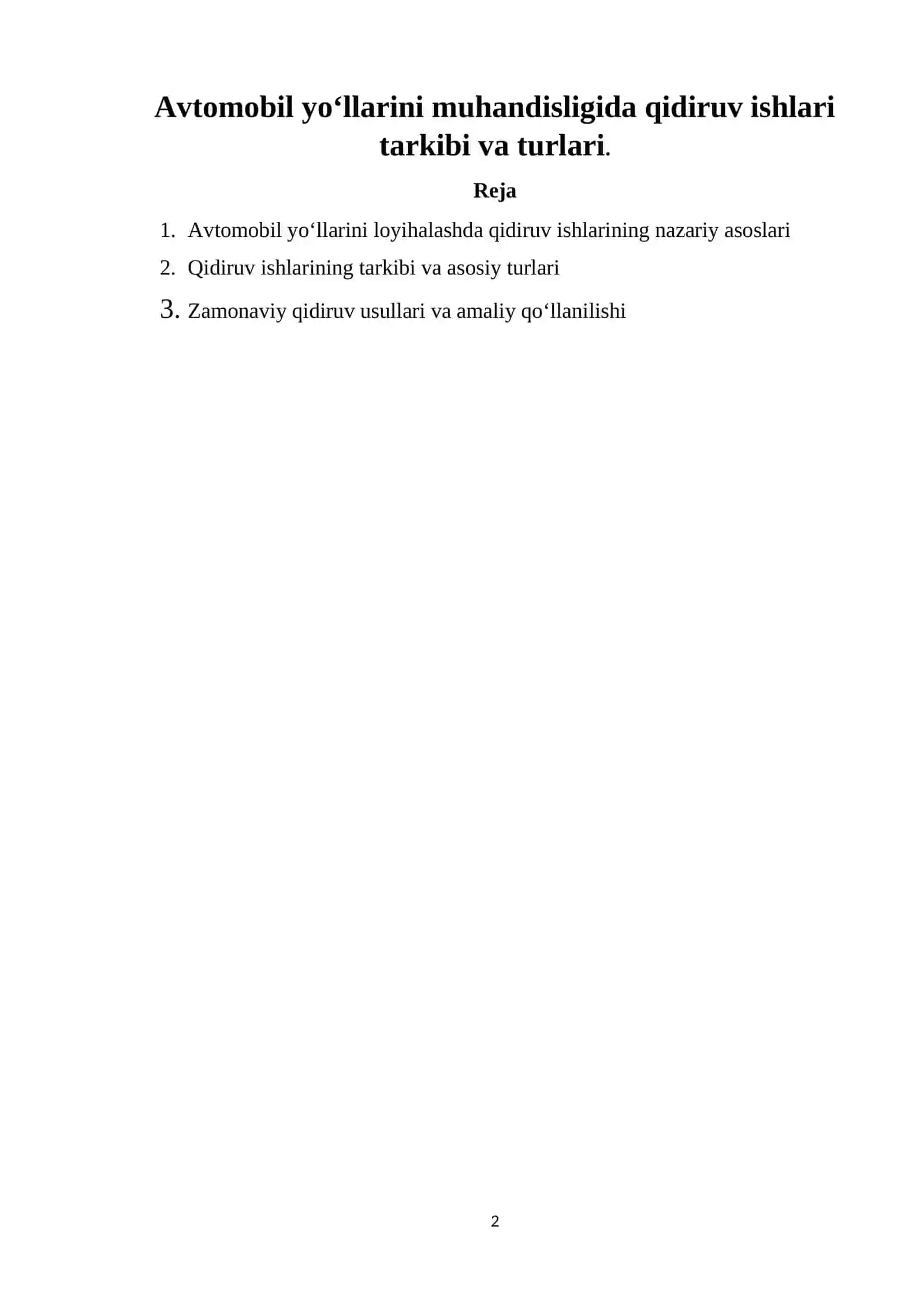 Avtomobil yo‘llarini muhandisligida qidiruv ishlari tarkibi va turlari 2