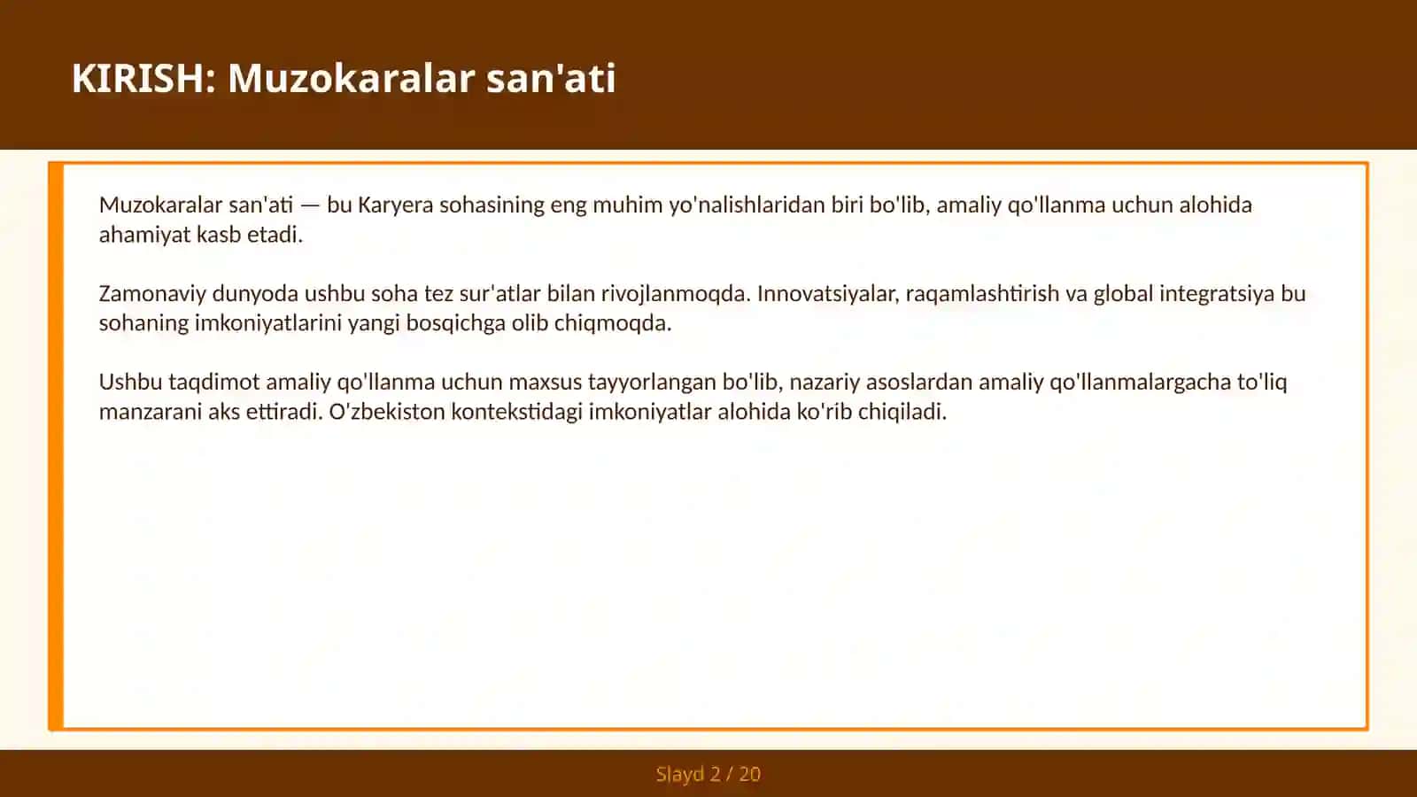 Muzokaralar San'ati 2