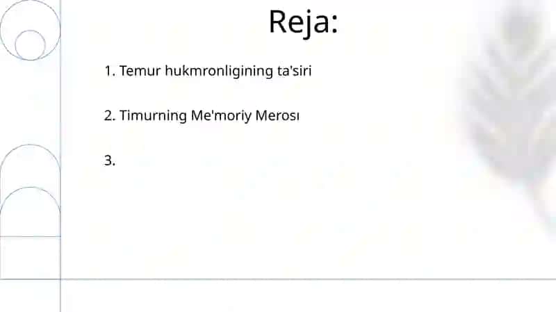 Amir Temurning davlat yuritishi va me'morchiligiga qo'shgan xisasi 2