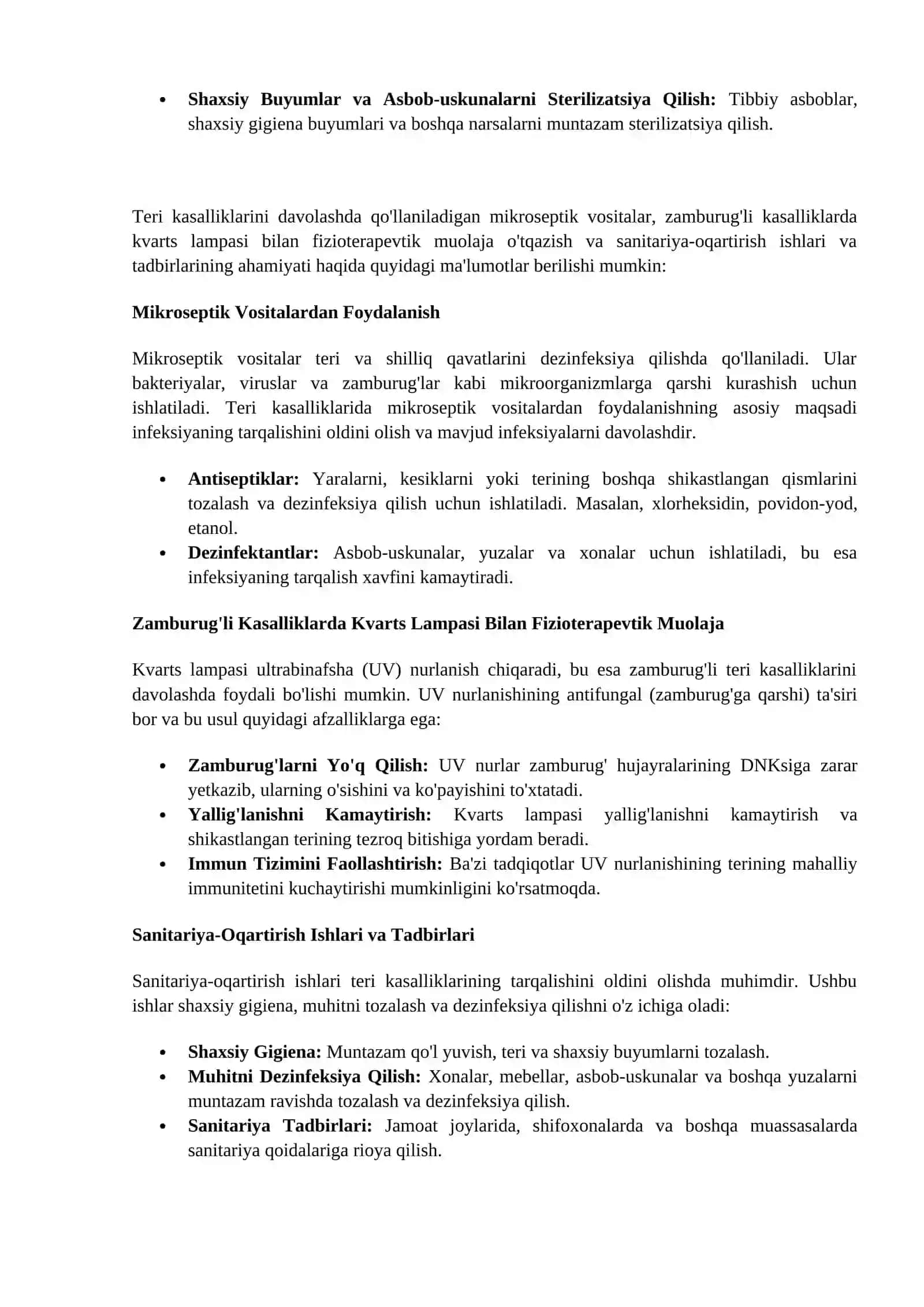 Mikroseptik Vositalardan Foydalanish 2