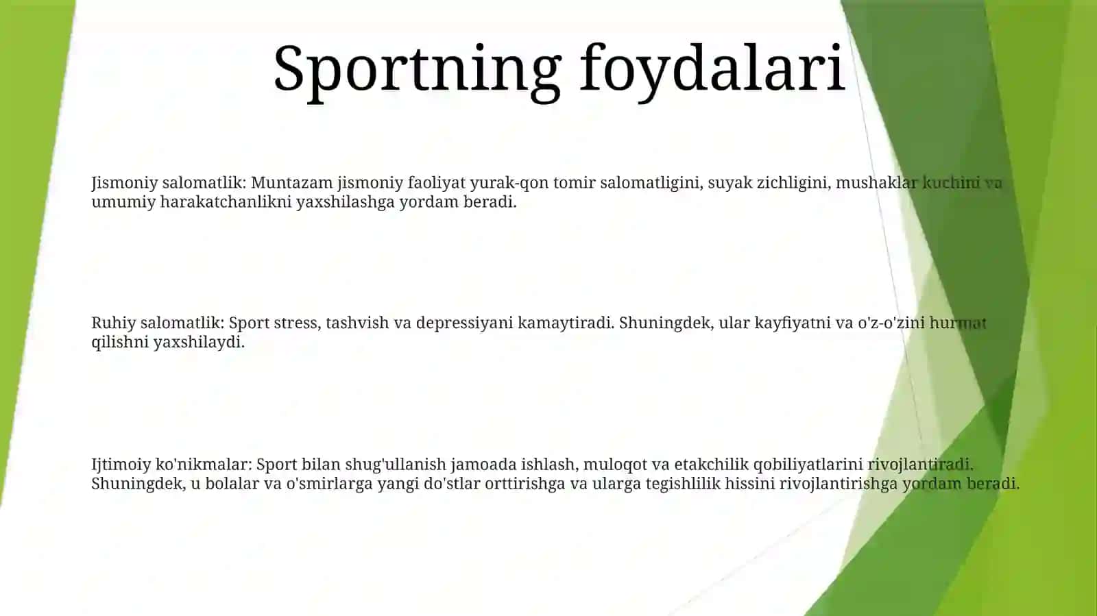 Bolalar Va OʻSmirlar Sporti 2