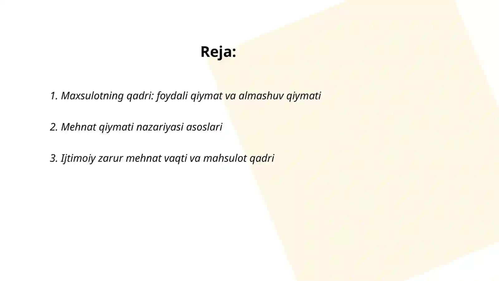 Maxsulotning qadri va mehnat qiymati 2
