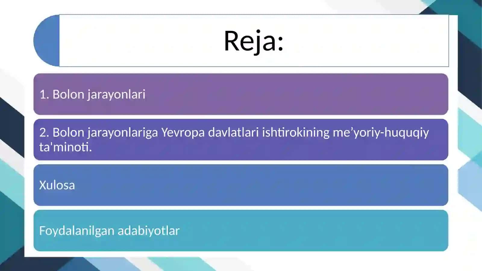 Bolon jarayonlari va uning ta'lim modernizatsiyalashdagi ro’li. 2