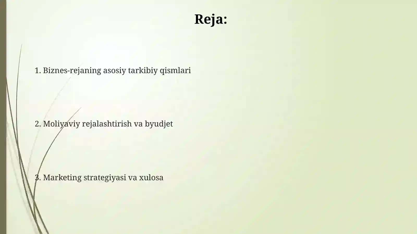 Biznes-reja tayyorlash 2