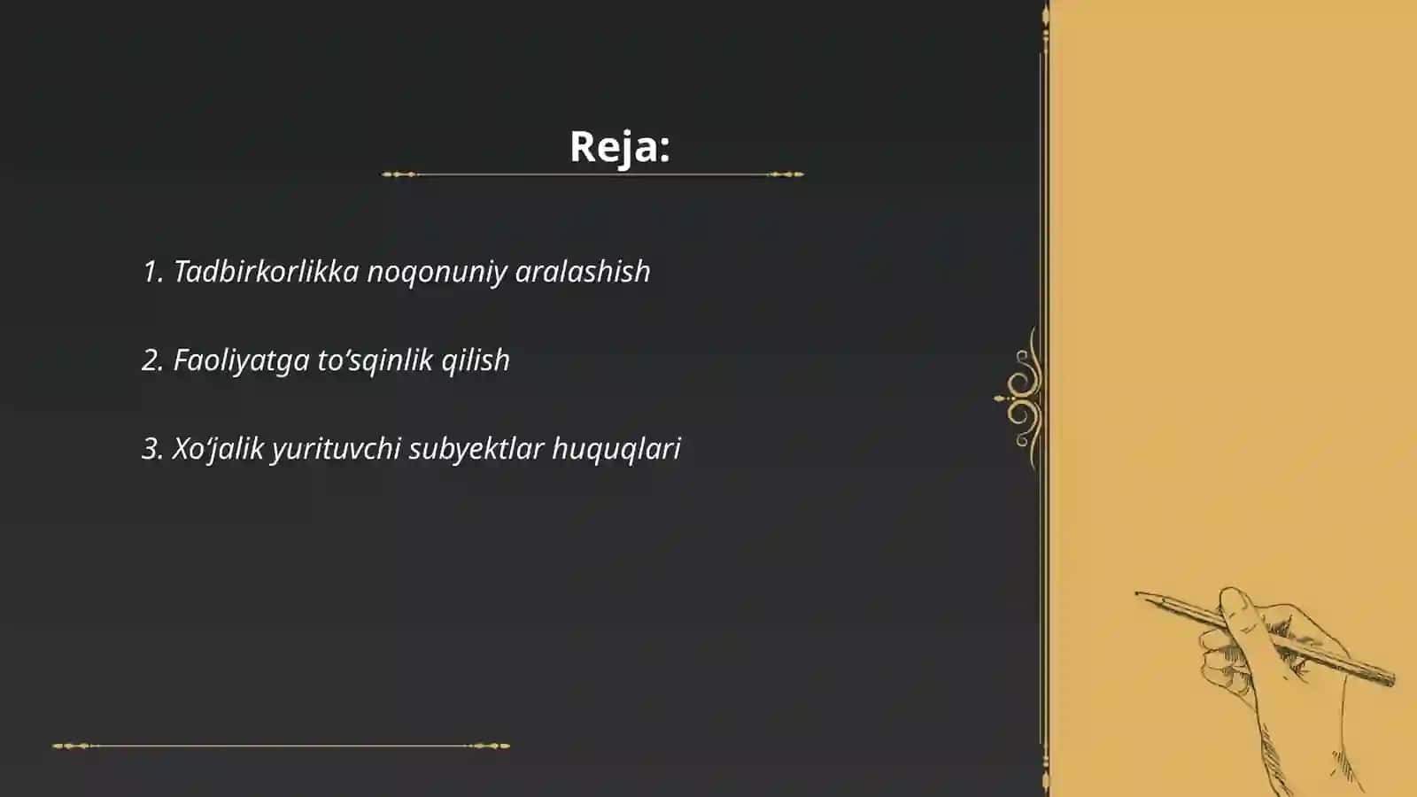 Tadbirkorlik faoliyatiga toʻsqinlik qilganlik 2