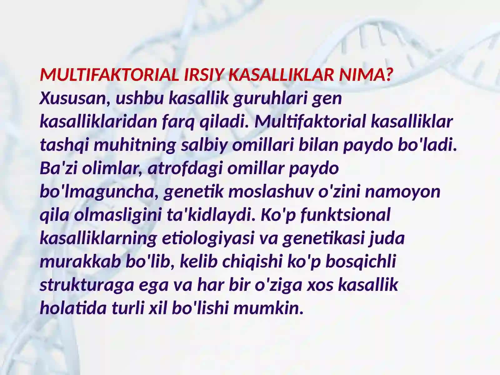 Multifaktorial kasalliklar 2