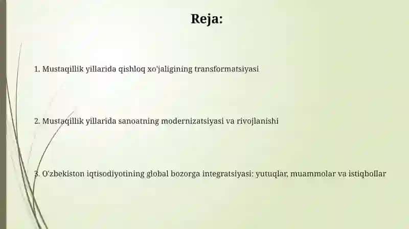 Mustaqillik yillarida qishloq xo'jaligi 2