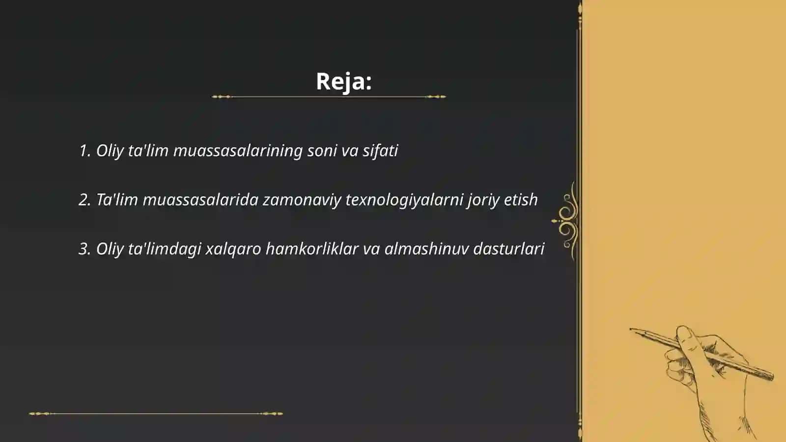 Oliy ta'lim tizimi ravnaqi 2